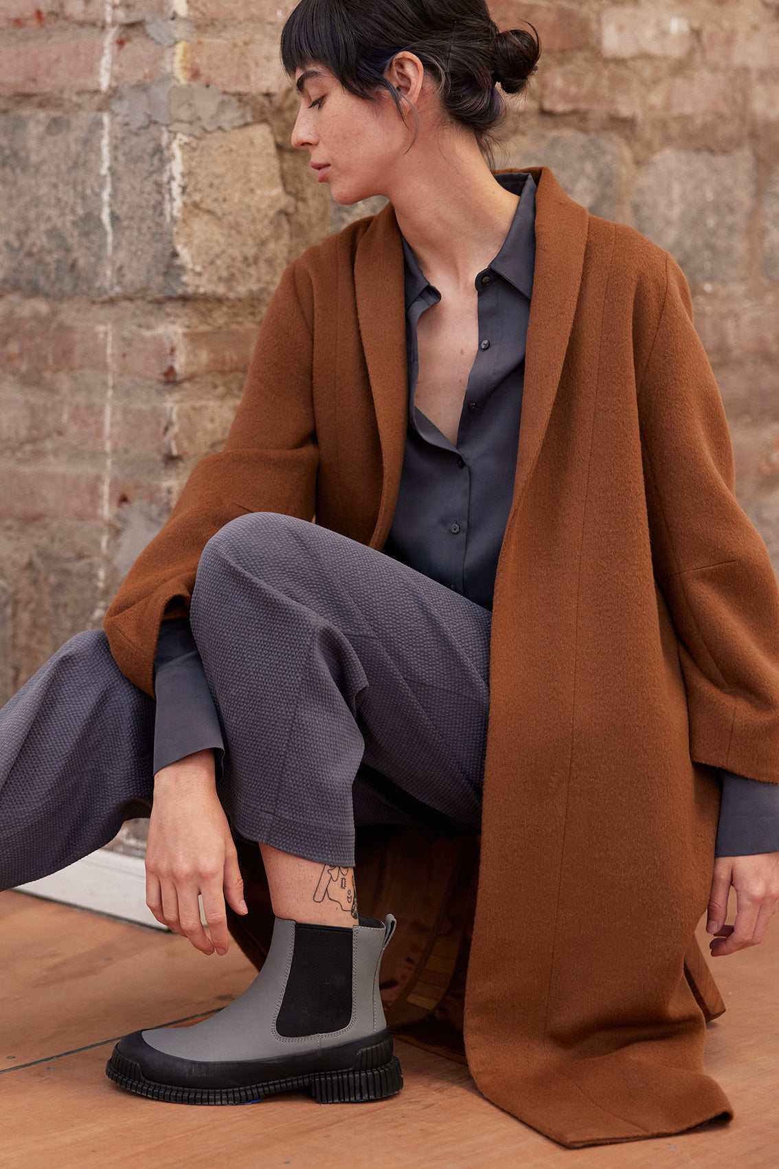 Long Baby Alpaca Coat - Camel