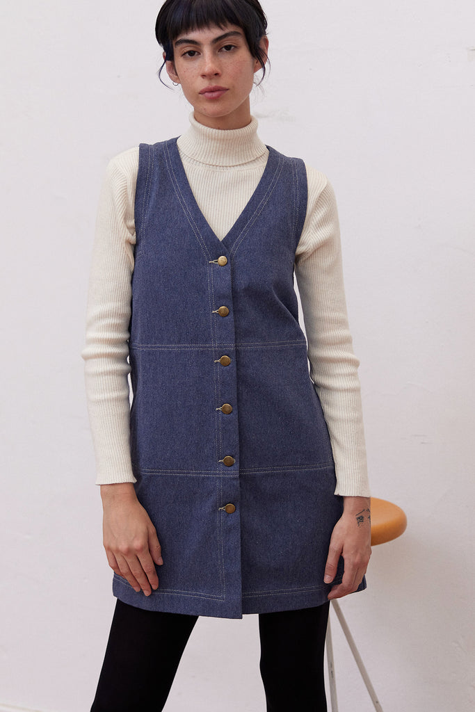 Ribbed Knitted Turtleneck Top Cotton/Alpaca - Crudo
