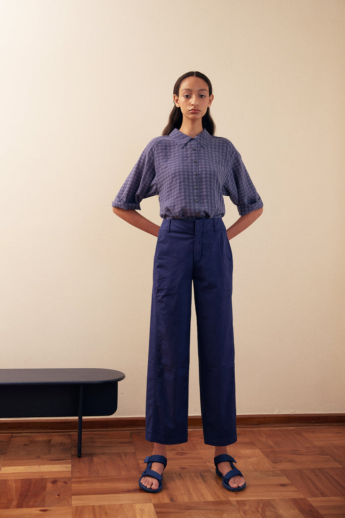 Straight-Fit Pant Cotton Gabardine - Arándano