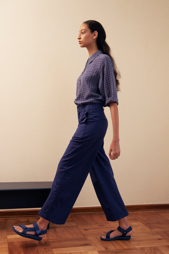 Straight-Fit Pant Cotton Gabardine - Arándano