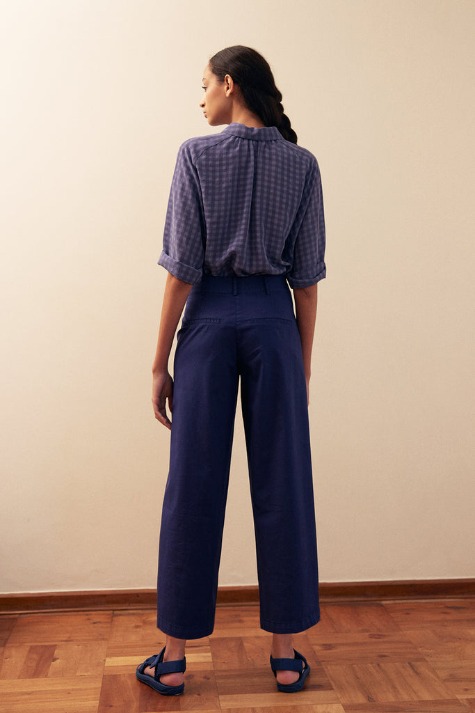 Straight-Fit Pant Cotton Gabardine - Arándano