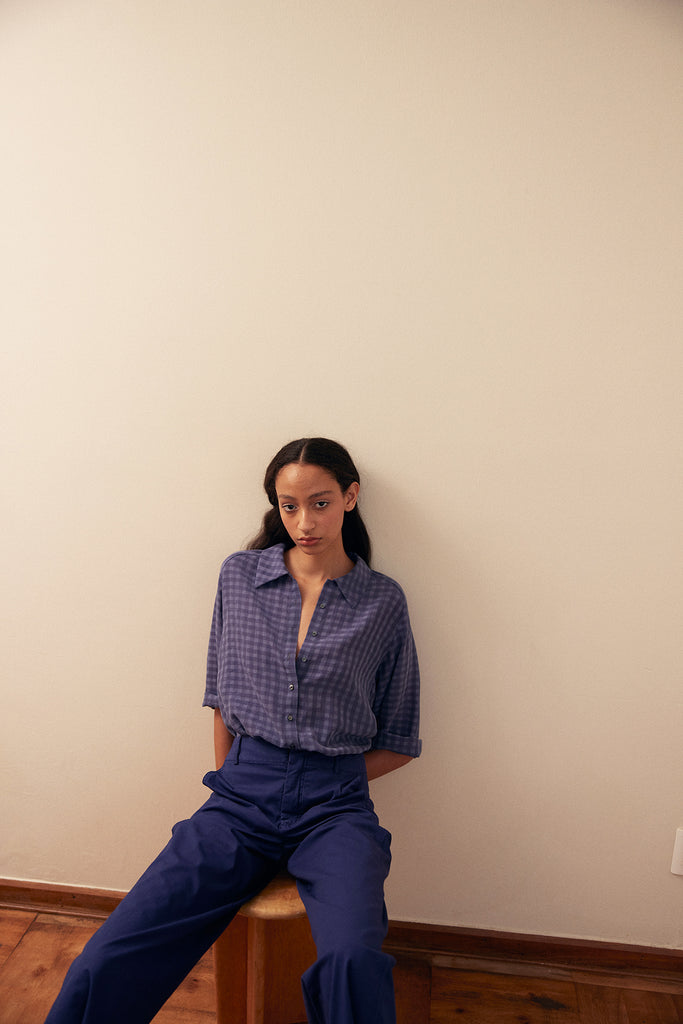 Straight-Fit Pant Cotton Gabardine - Arándano