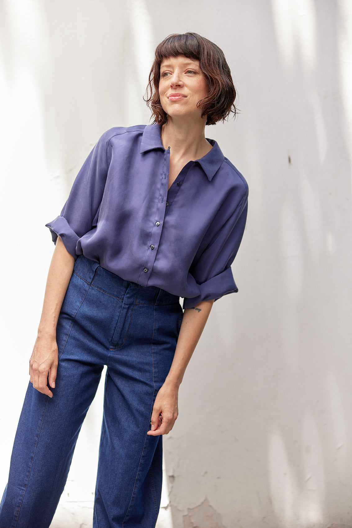 Raglan Sleeve Blouse Cupro - Arándano