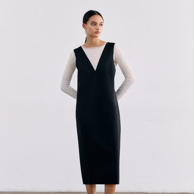 Vestido Escote V - Ónix