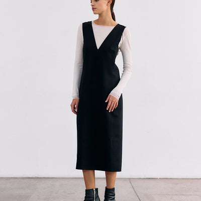 Vestido Escote V - Ónix