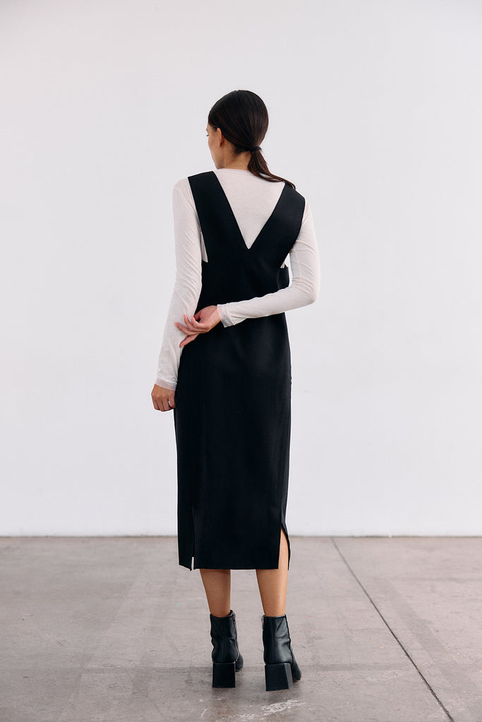 Vestido Escote V - Ónix