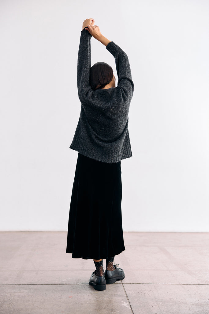 Oversized Alpaca/Mohair Cloud Sweater - Ónix