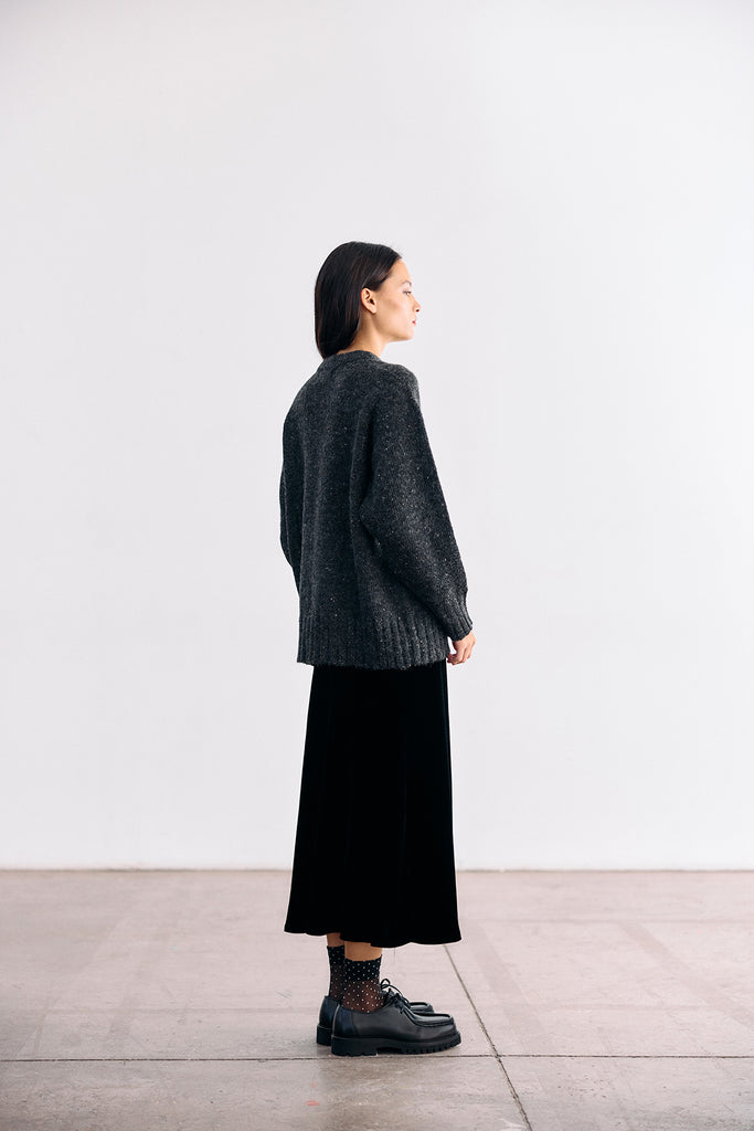 Oversized Alpaca/Mohair Cloud Sweater - Ónix