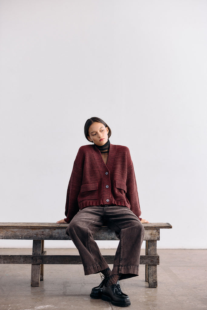 Sheer Knit Silk Turtleneck Top - Ónix