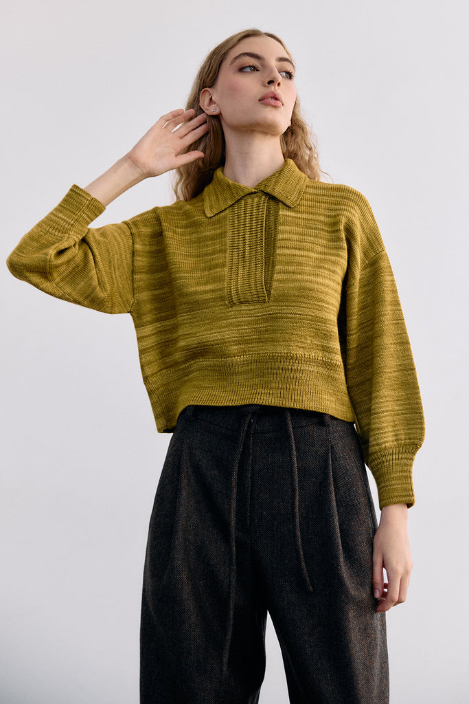 Hand-Dyed Merino Wool Sweater - Ocre