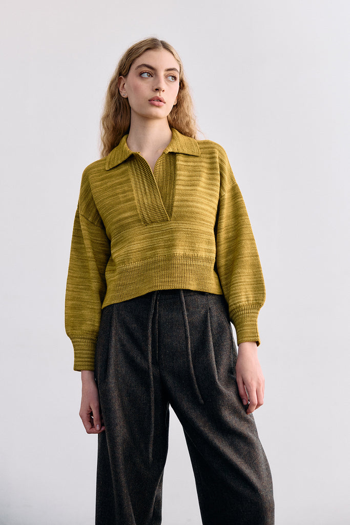 Hand-Dyed Merino Wool Sweater - Ocre