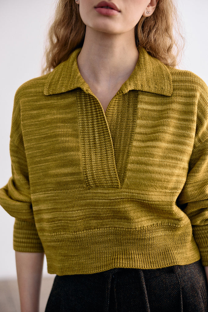 Hand-Dyed Merino Wool Sweater - Ocre