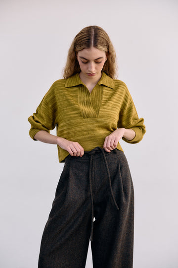 Hand-Dyed Merino Wool Sweater - Ocre