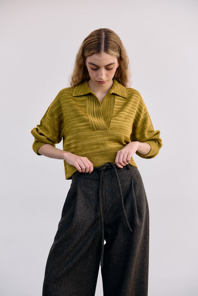 Hand-Dyed Merino Wool Sweater - Ocre