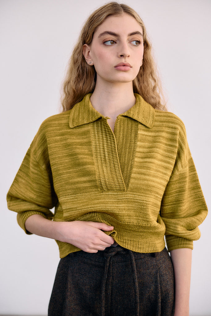 Hand-Dyed Merino Wool Sweater - Ocre