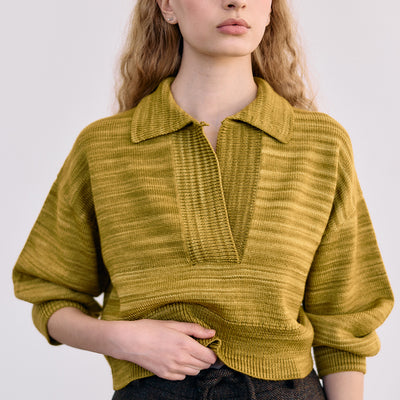 Hand-Dyed Merino Wool Sweater - Ocre