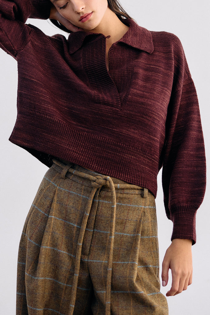 Hand-Dyed Merino Wool Sweater - Vino