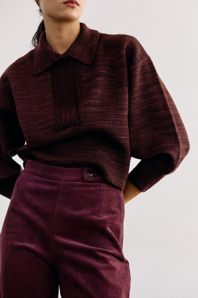 Hand-Dyed Merino Wool Sweater - Vino