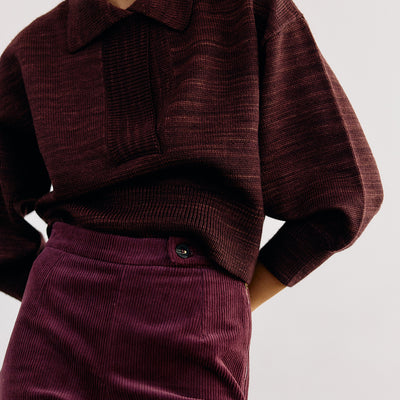 Hand-Dyed Merino Wool Sweater - Vino