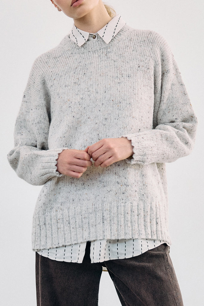 Oversized Alpaca/Mohair Cloud Sweater - Crudo