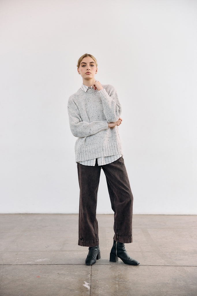 Oversized Alpaca/Mohair Cloud Sweater - Crudo