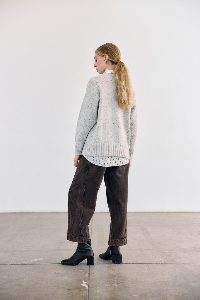 Oversized Alpaca/Mohair Cloud Sweater - Crudo