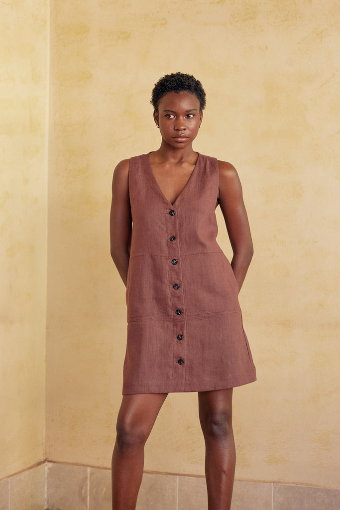 Short Dress Jumper Linen - Higo