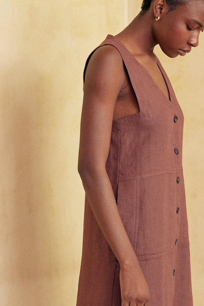 Short Dress Jumper Linen - Higo