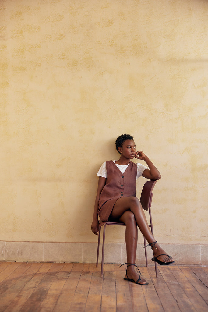 Short Dress Jumper Linen - Higo