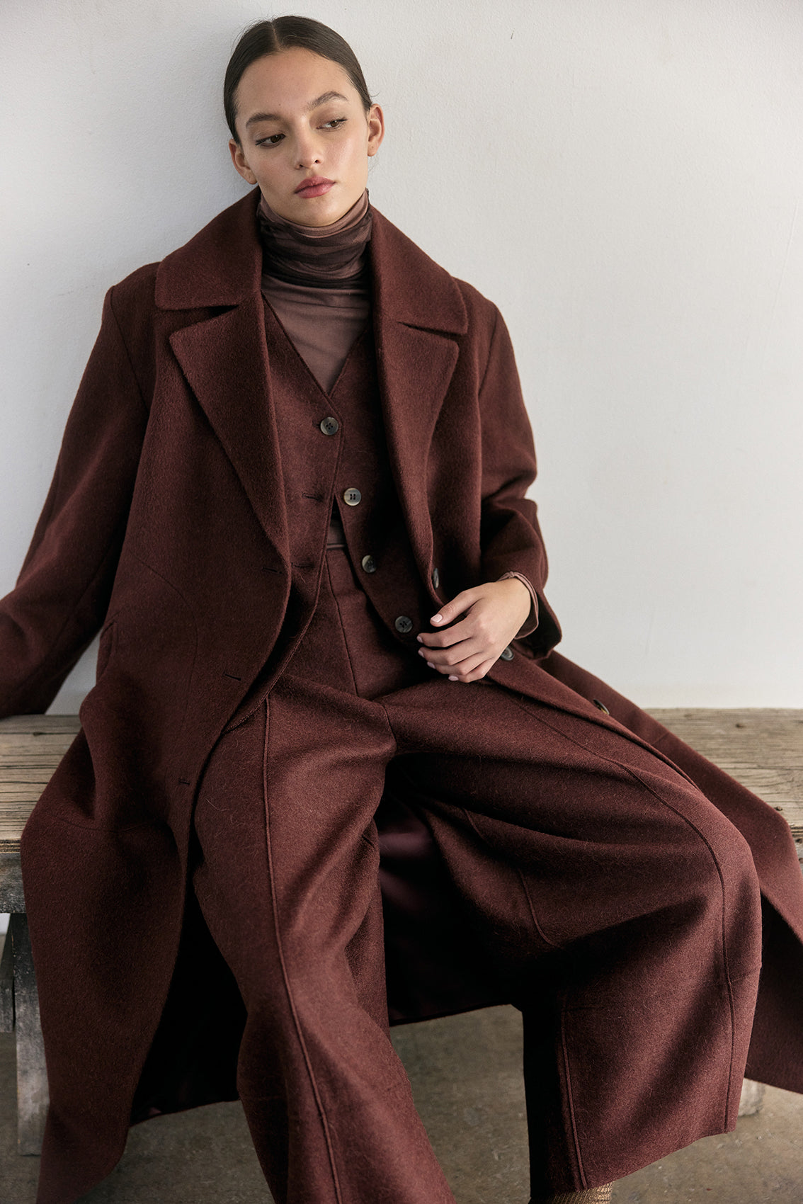 Abrigo Largo Baby Alpaca - Óxido