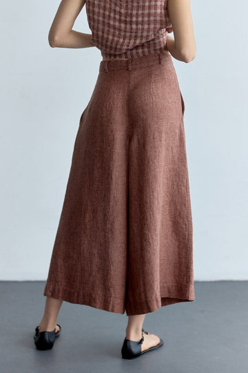 Pantalón Ancho Lino - Arcilla