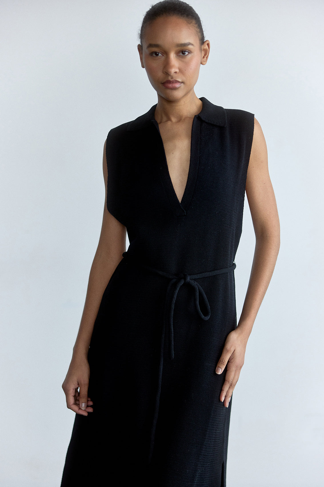 Pima Cotton Knitted Dress - Onyx