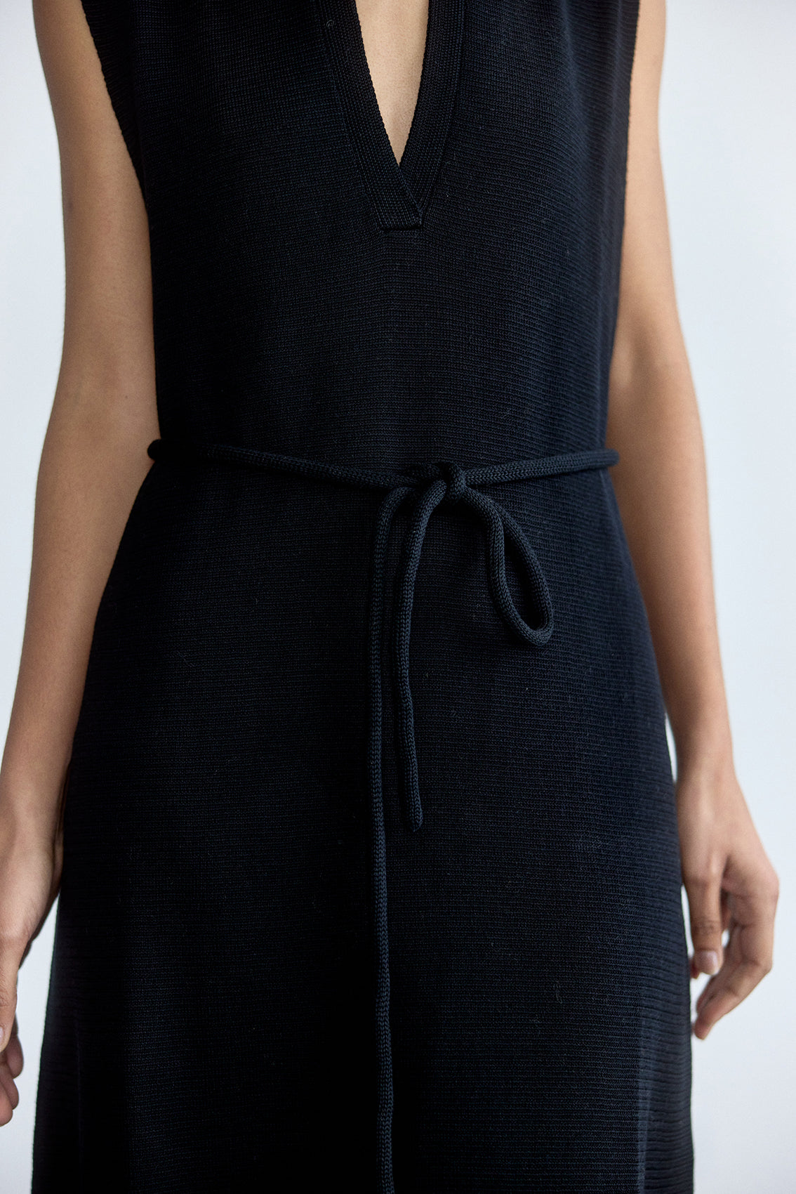 Pima Cotton Knitted Dress - Onyx