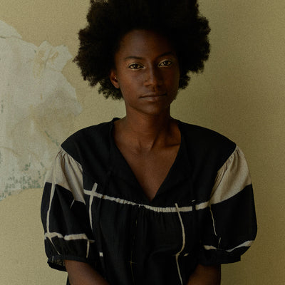 Oversized Dress Shibori Cotton - Ónix