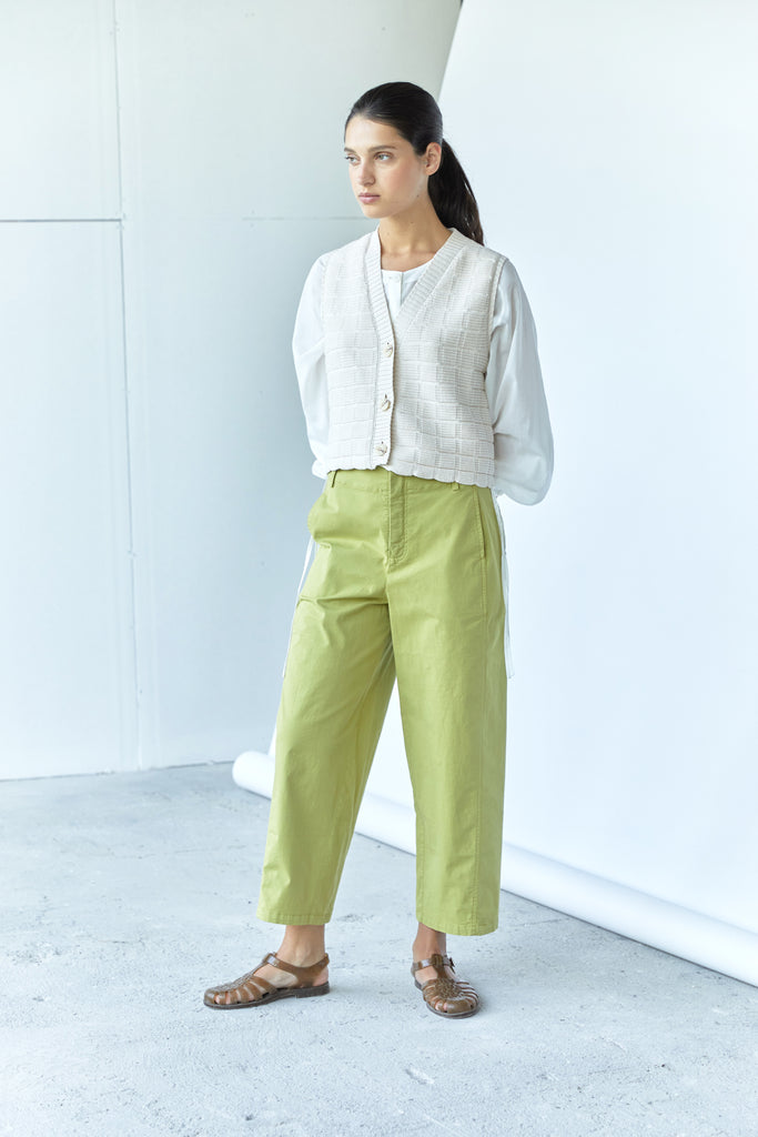 Diagonal Seam Pant Cotton Gabardine - Lima