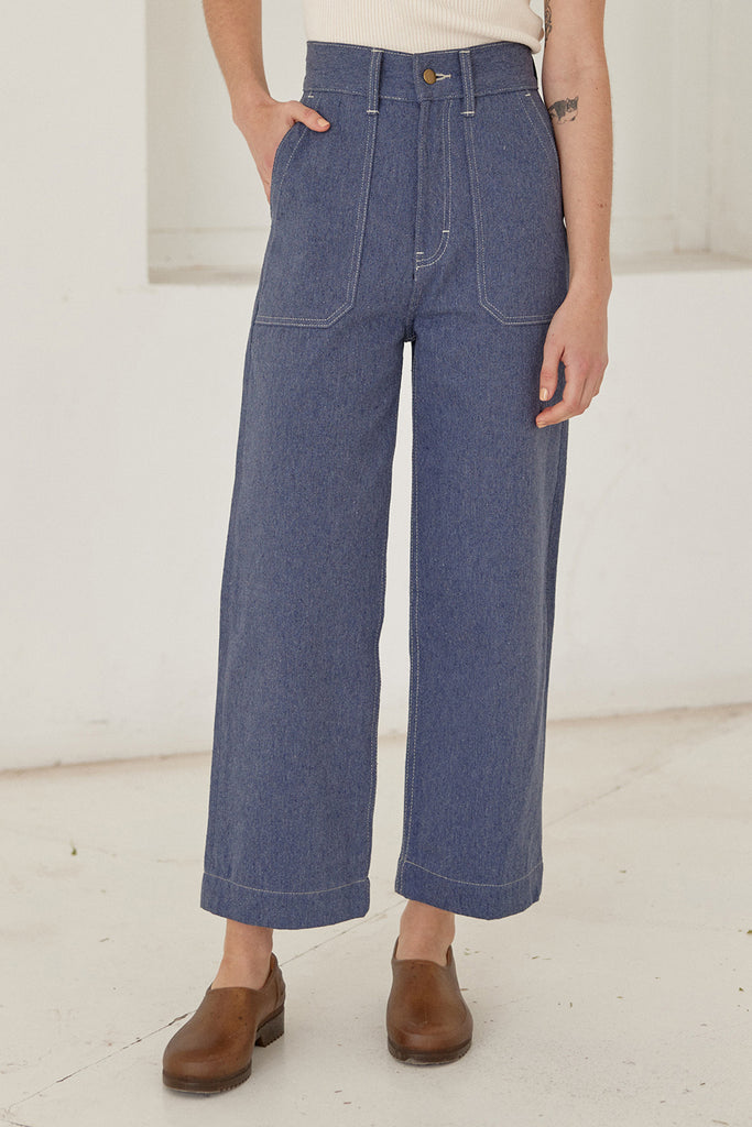 Jeans Rectos Utilitarios Denim Reciclado - Hortensia
