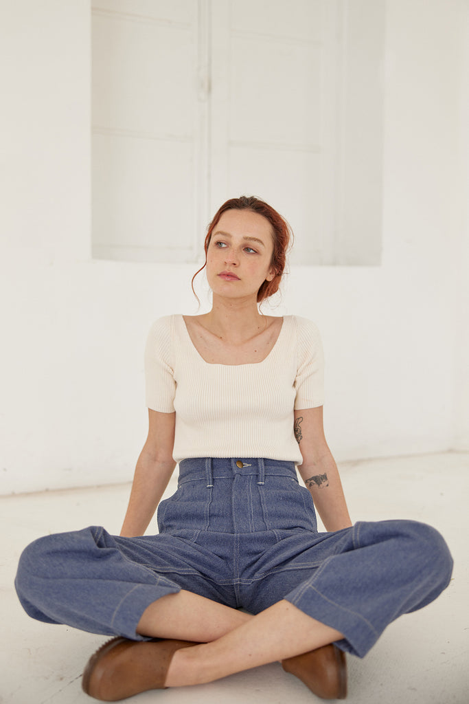 Jeans Rectos Utilitarios Denim Reciclado - Hortensia