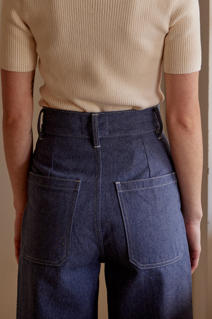 Jeans Rectos Utilitarios Denim Reciclado - Hortensia