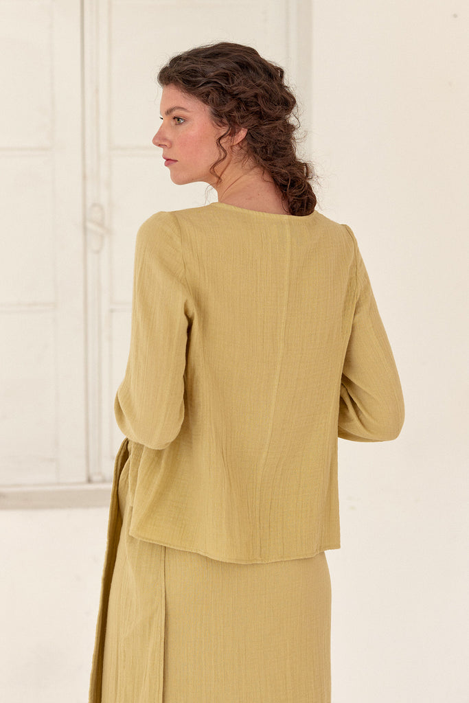 Blusa Presillas Texturada - Trigo