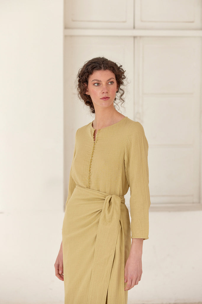Blusa Presillas Texturada - Trigo