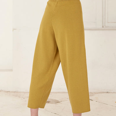 Pantalón Tejido Silueta Vaina - Oro